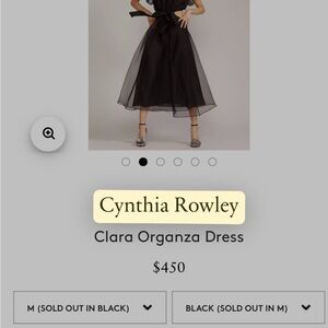 Cynthia Rowley Clara Black Organza Dress